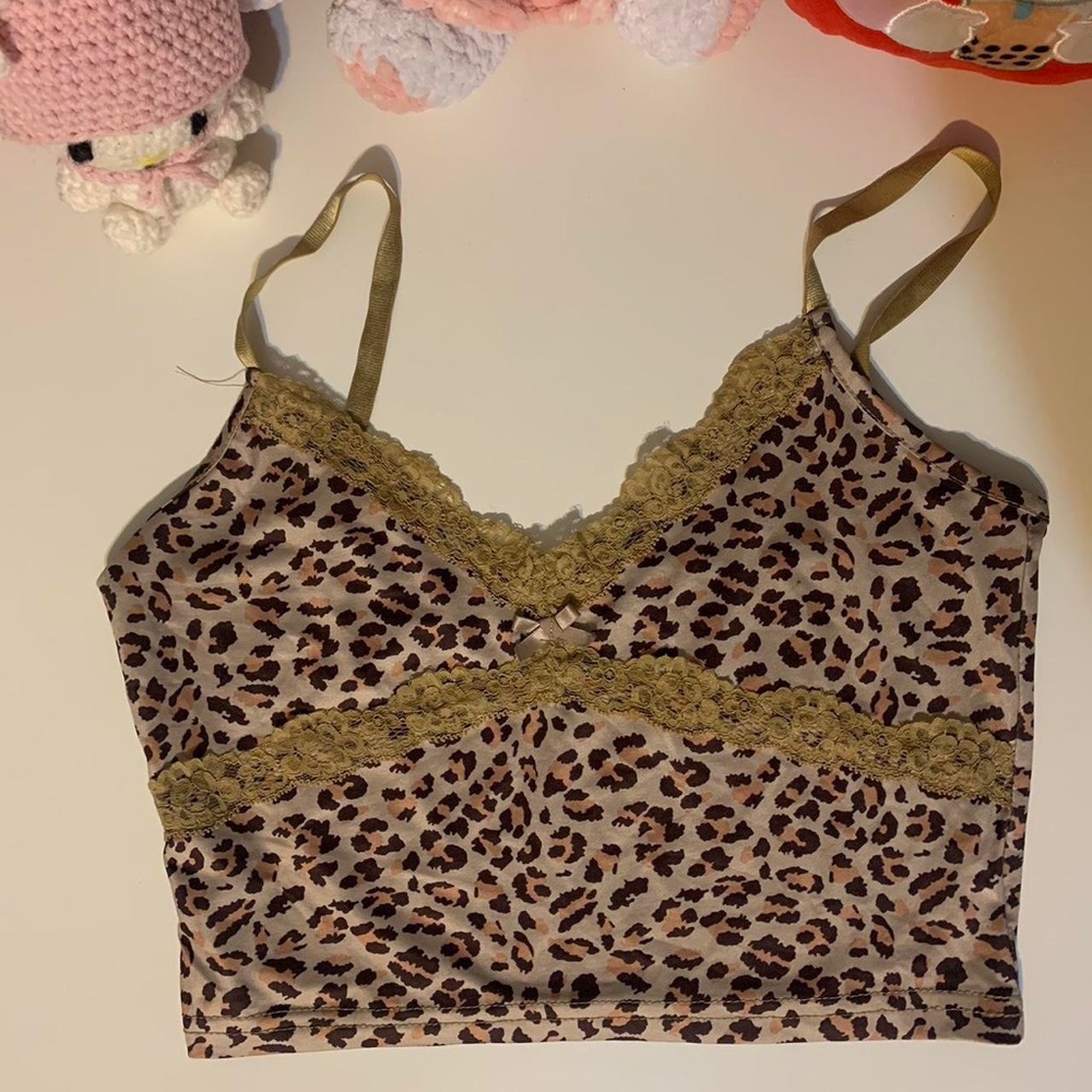 YesStyle - leopard print lace trim camisole